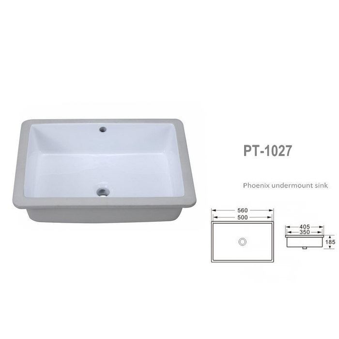 22" Vertical Undermount Ceramic Sink