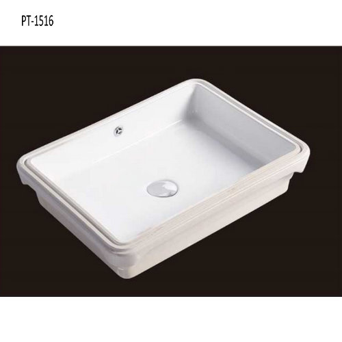 16inch Undermount Rectangualr Ceramic White Sink