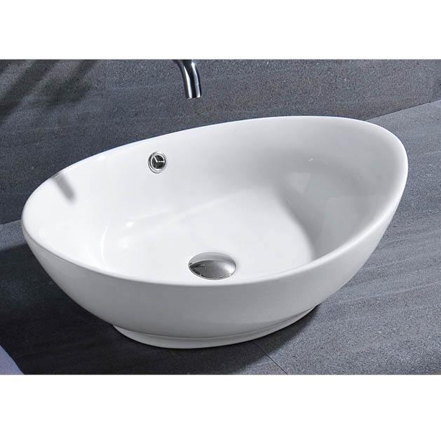 Vanity Fantasies Porcelain Oval Shaped Vessel Sink, White