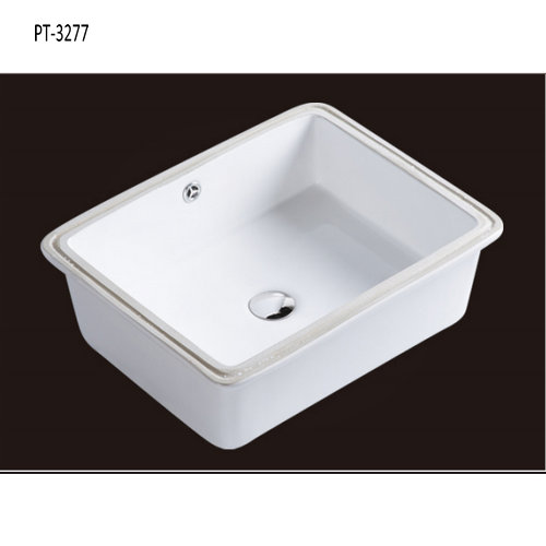 19" Undermount Rectangualr Ceramic White Sink