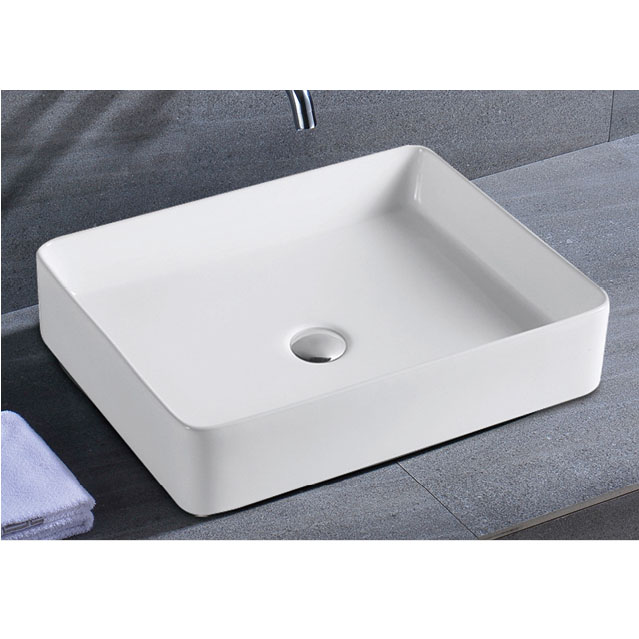 19" Above-Counter White Vessel Sink