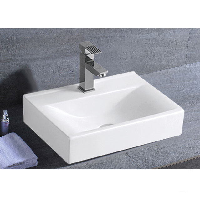 17" Rectangular Vessel Sink With One Faucet Hole