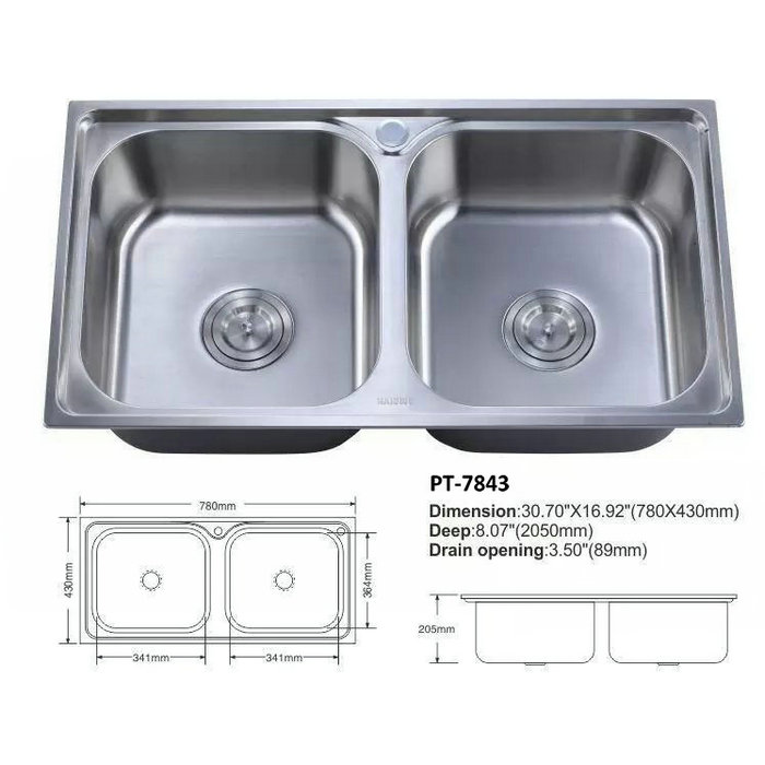 Top Mount Double Bowl Sink