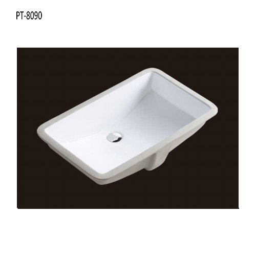24" Undermount Rectangualr Ceramic White Sink