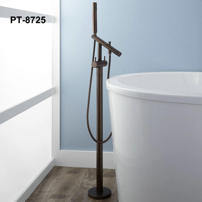 Freestanding Modern Tub Faucet, ORB With Hand Shower