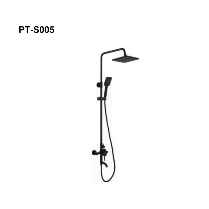 Wall Mounted Black Shower Set With Hand Shower