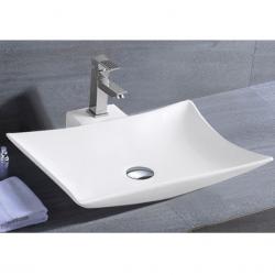 Above Counter Square Bathroom Vessel Sink White Porcelain Art Basin