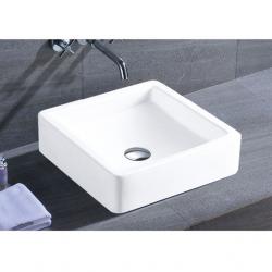 Semi-Recessed Fireclay Vessel Sink, White